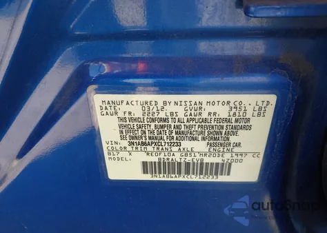 2012 Nissan Sentra 2.0 Sr from USA, damaged, VIN 3N1AB6APXCL712233